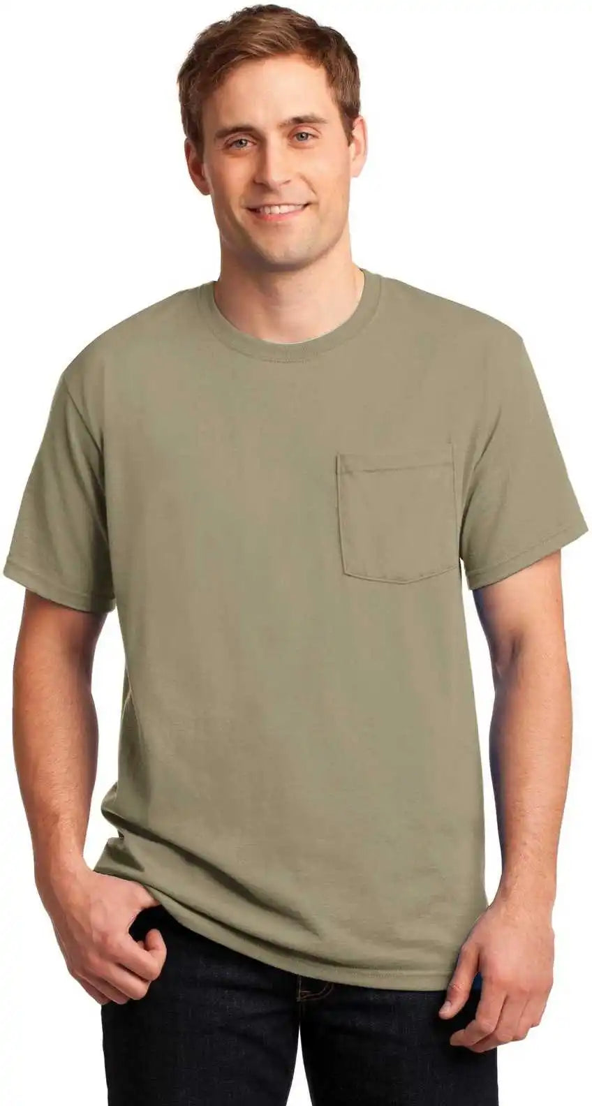 Jerzees 29mp Dri Power 50/50 Cotton/poly Pocket t Shirt Khaki