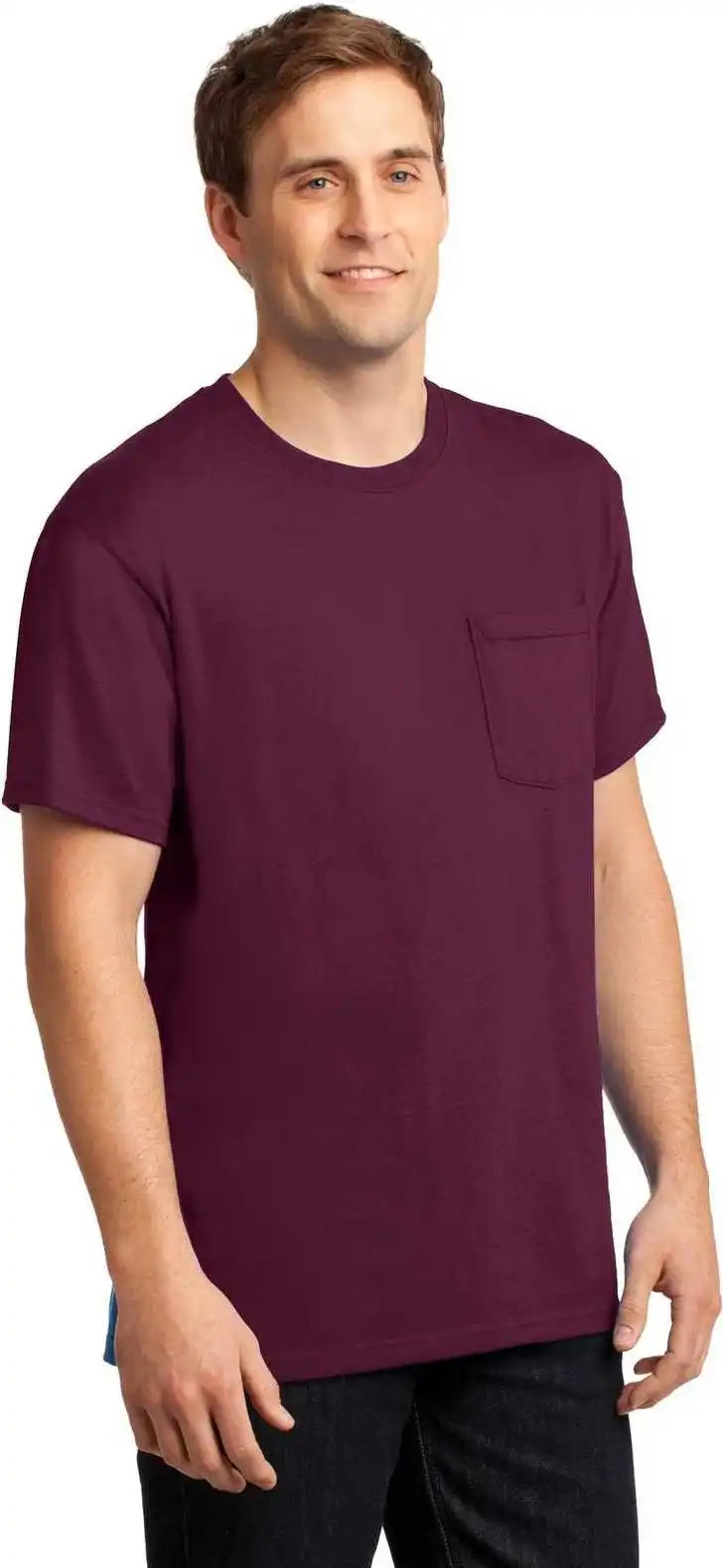 Jerzees 29mp Dri-power 50/50 Cotton/poly Pocket T-shirt - Maroon