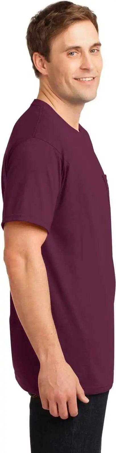 Jerzees 29mp Dri-power 50/50 Cotton/poly Pocket T-shirt - Maroon