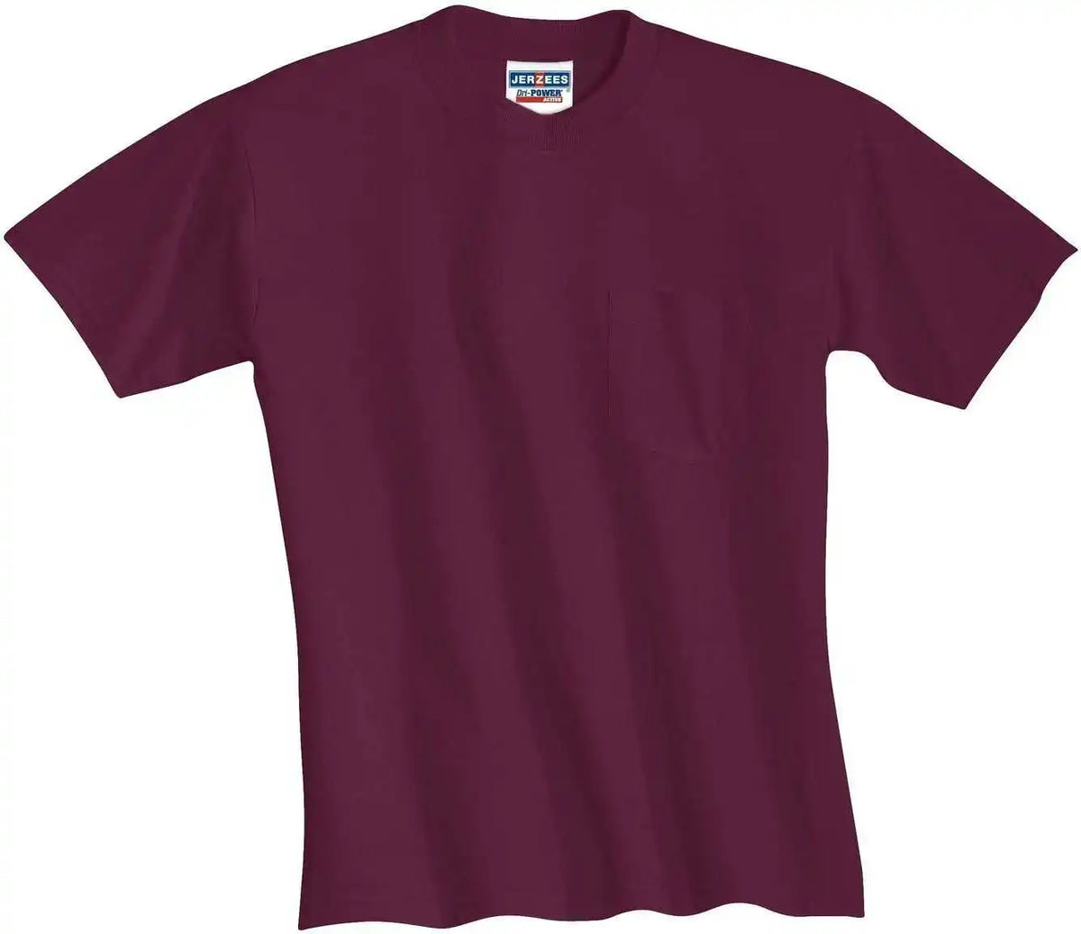 Jerzees 29mp Dri-power 50/50 Cotton/poly Pocket T-shirt - Maroon