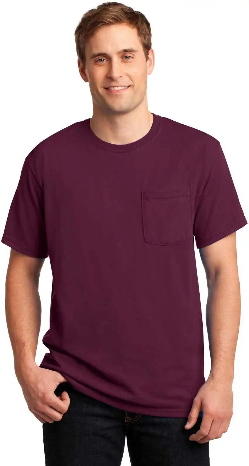 Jerzees 29mp Dri-power 50/50 Cotton/poly Pocket T-shirt - Maroon