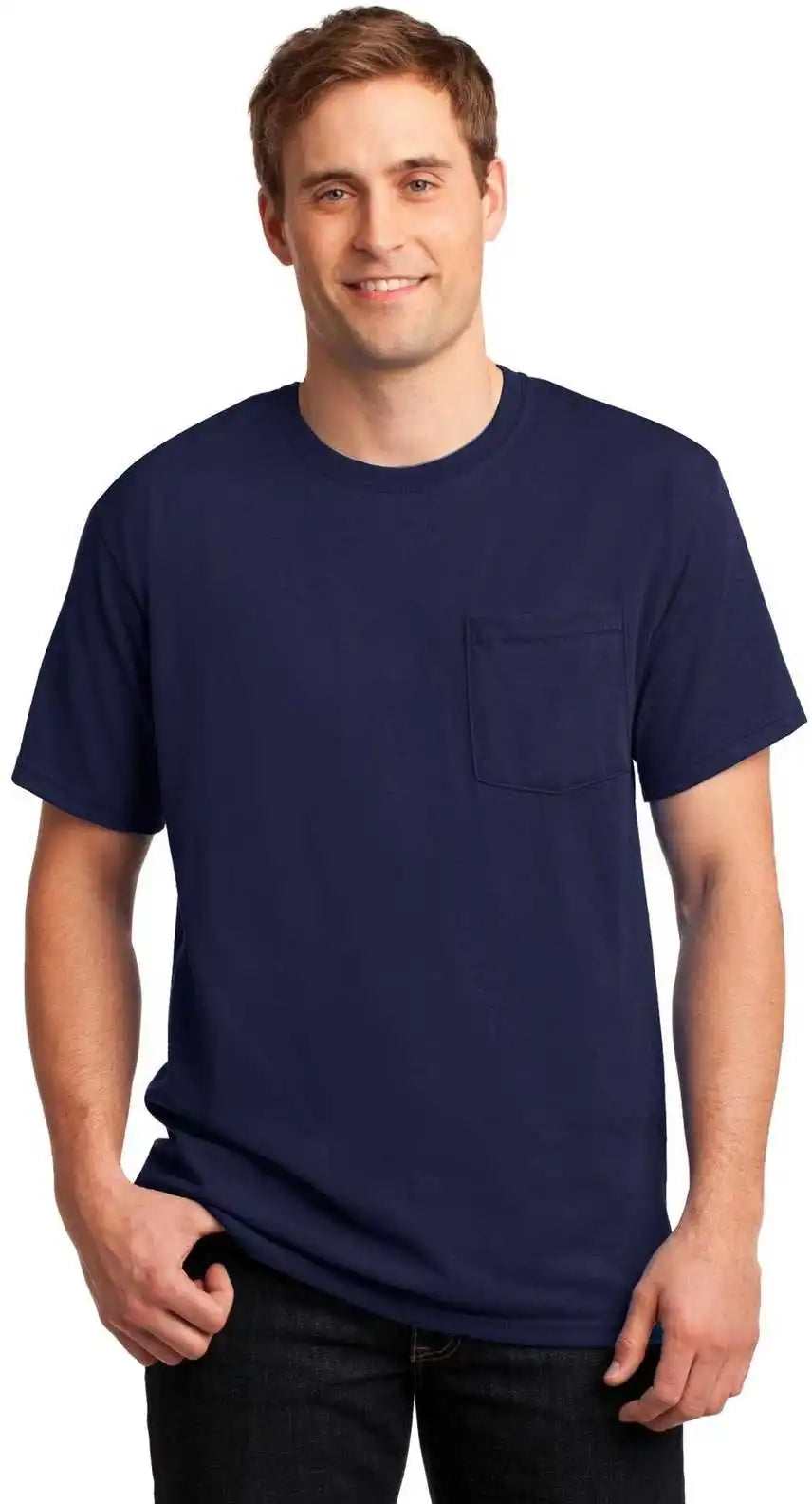 Jerzees 29mp Dri-power 50/50 Cotton/poly Pocket T-shirt - Navy
