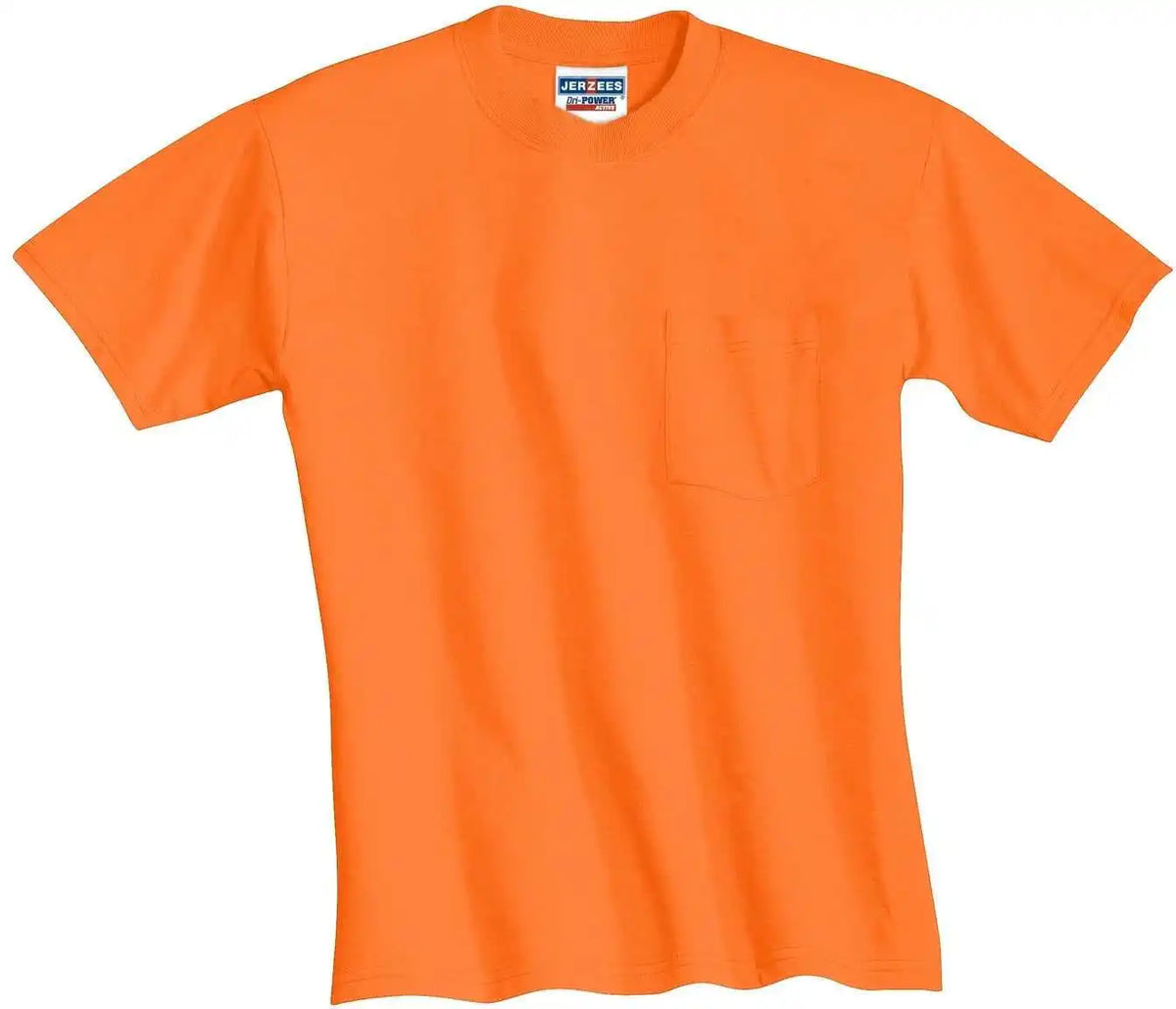 Jerzees 29mp Dri-power 50/50 Cotton/poly Pocket T-shirt - Safety Orange