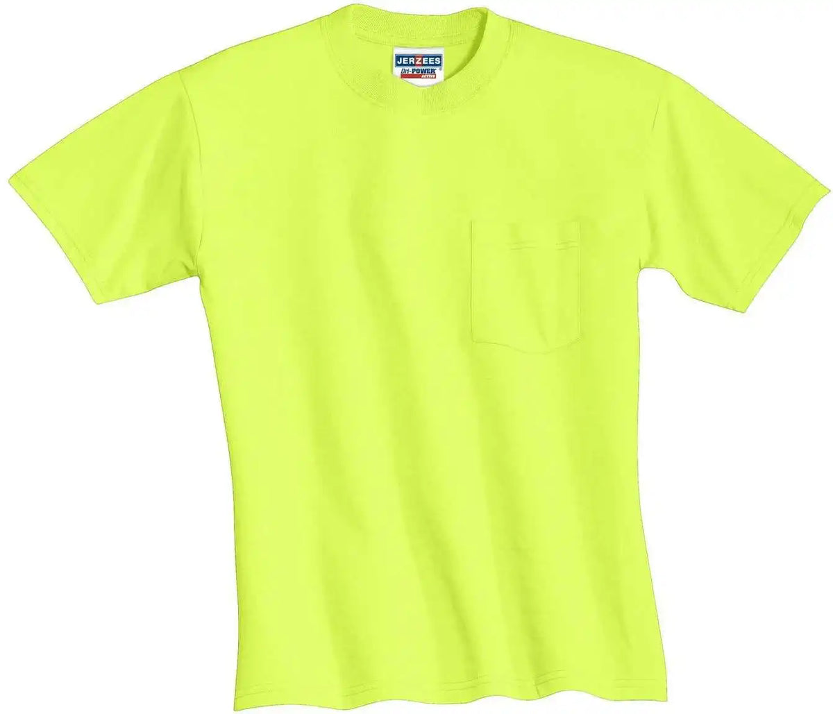 Jerzees 29mp Dri Power 50/50 Cotton/poly Pocket t Shirt Safety Green