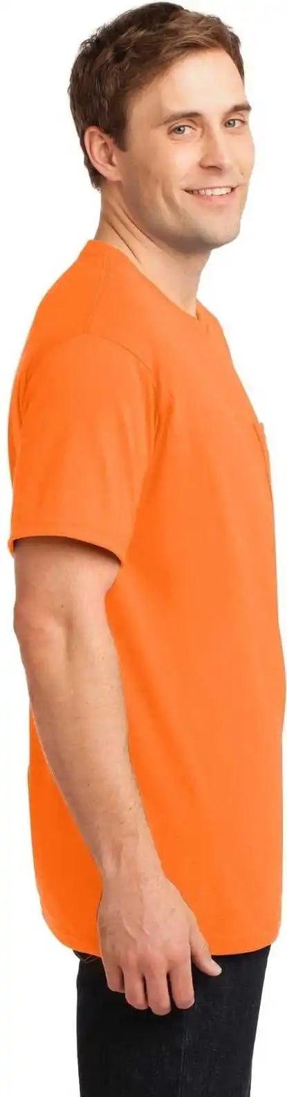 Jerzees 29mp Dri-power 50/50 Cotton/poly Pocket T-shirt - Safety Orange