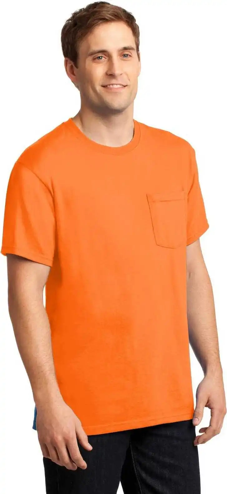 Jerzees 29mp Dri-power 50/50 Cotton/poly Pocket T-shirt - Safety Orange