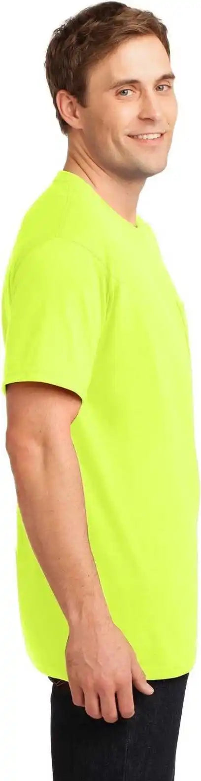 Jerzees 29mp Dri Power 50/50 Cotton/poly Pocket t Shirt Safety Green