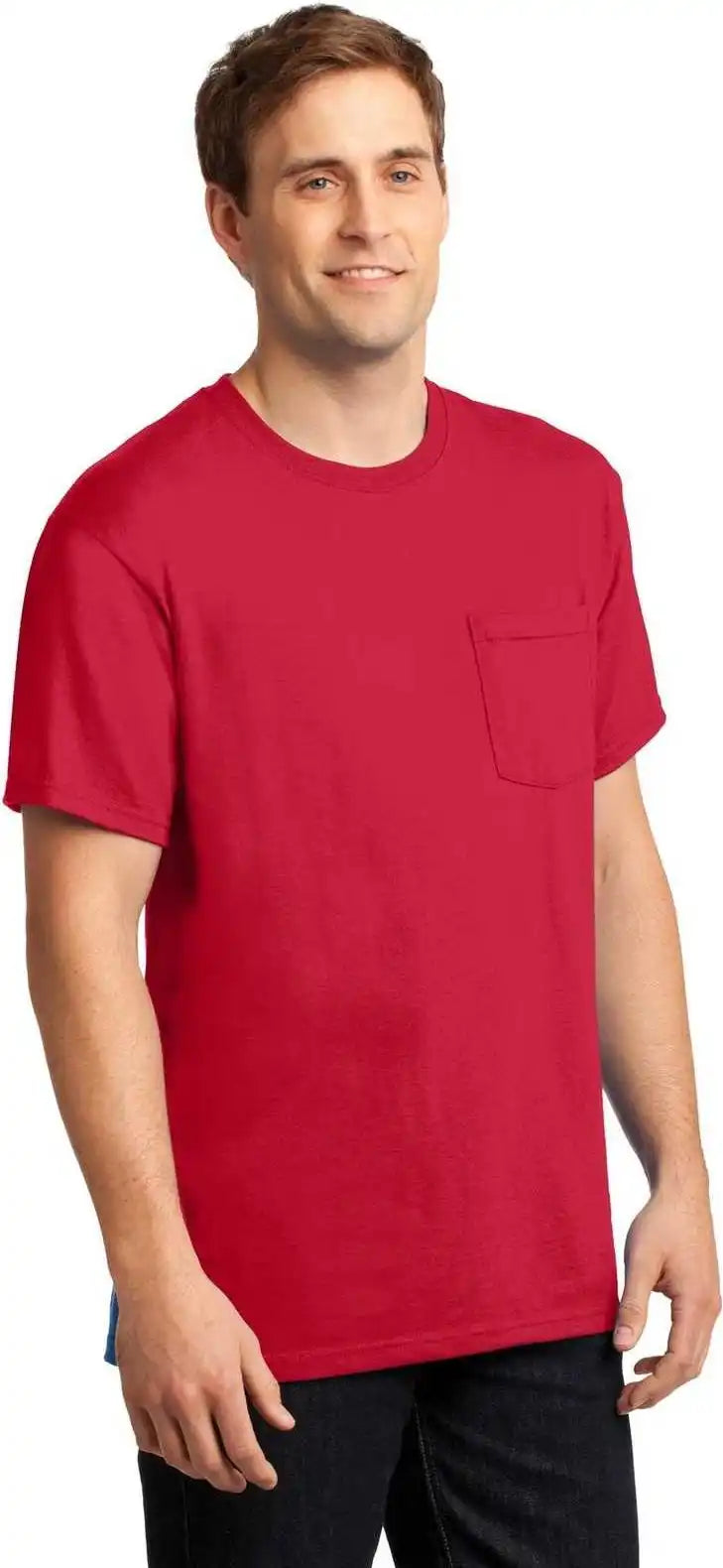 Jerzees 29mp Dri-power 50/50 Cotton/poly Pocket T-shirt - True Red