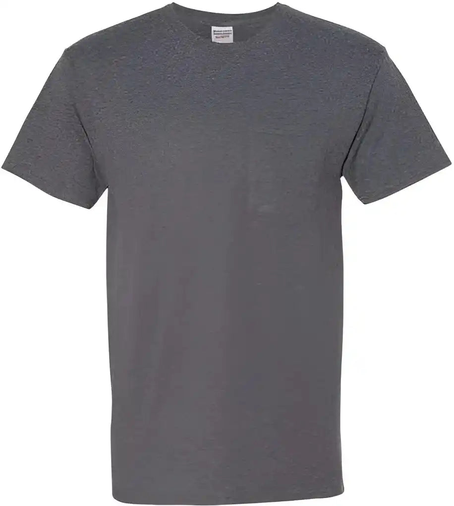 Jerzees 29mpr Dri Power 50 t Shirt with a Pocket Black Heather