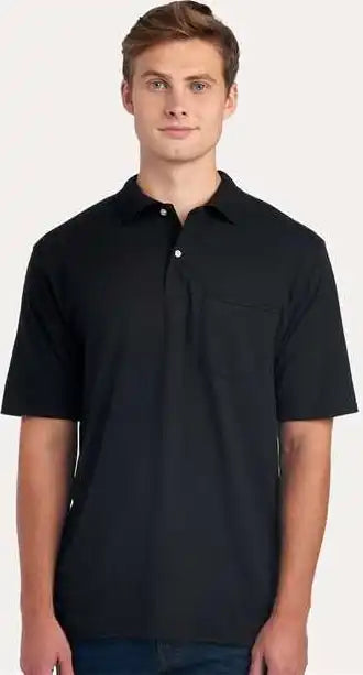 Jerzees 436mp Dri Power Polo with Pocket Black