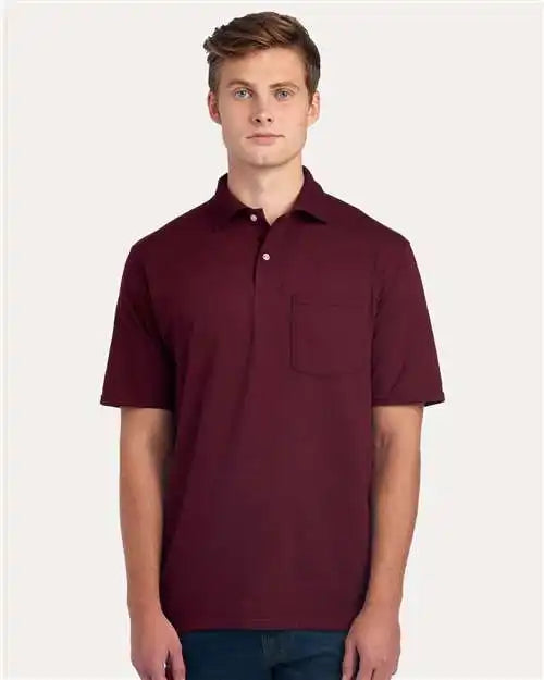 Jerzees 436mp Dri-power Polo with Pocket - Maroon