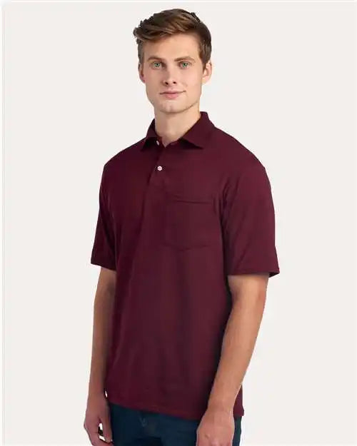 Jerzees 436mp Dri-power Polo with Pocket - Maroon