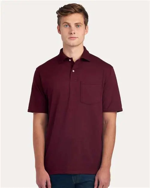 Jerzees 436mp Dri-power Polo with Pocket - Maroon