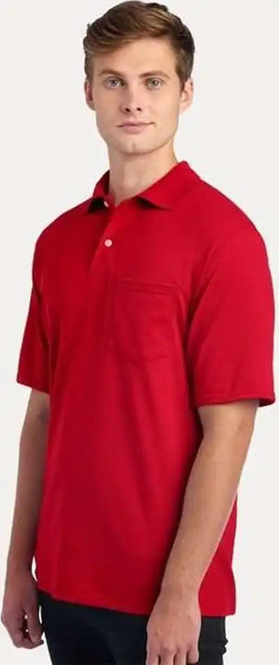 Jerzees 436mp Dri Power Polo with Pocket True Red