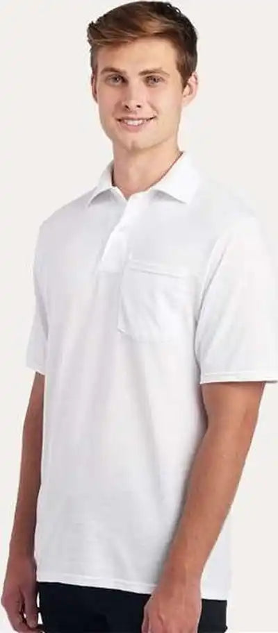 Jerzees 436mp Dri-power Polo with Pocket - White