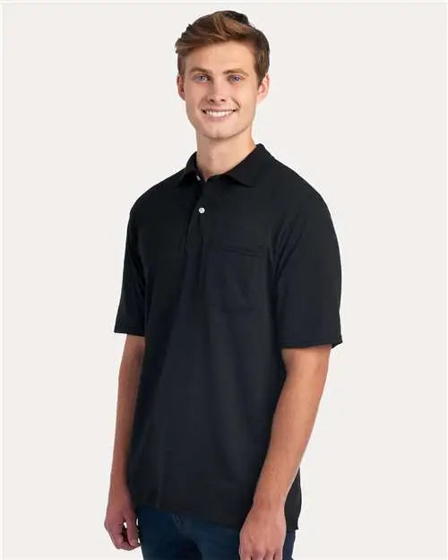 Jerzees 436mp Dri-power® Polo with Pocket - Black