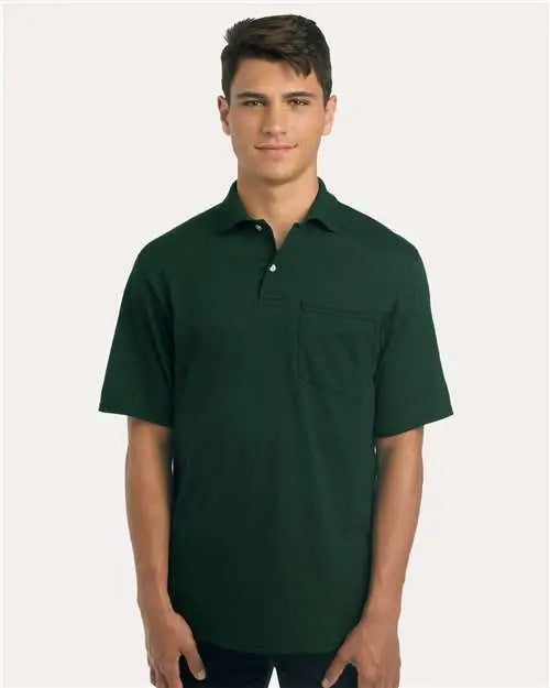 Jerzees 436mp Dri-power® Polo with Pocket - Forest Green - s