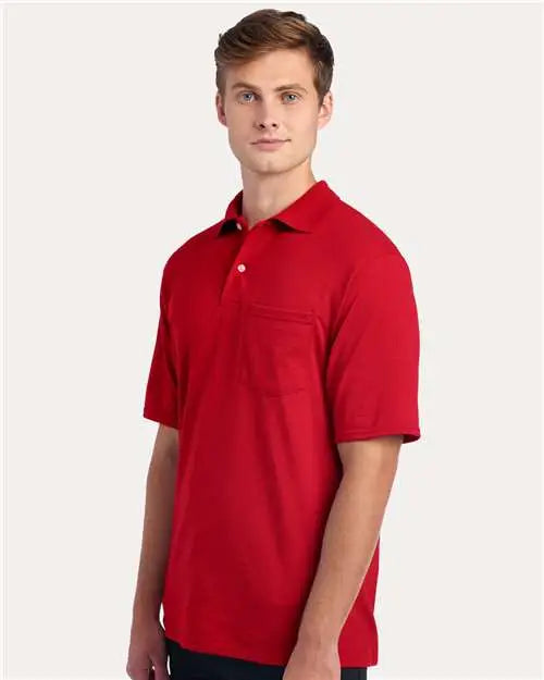 Jerzees 436mp Dri-power® Polo with Pocket - True Red