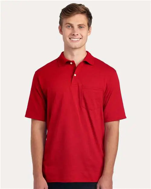 Jerzees 436mp Dri-power® Polo with Pocket - True Red