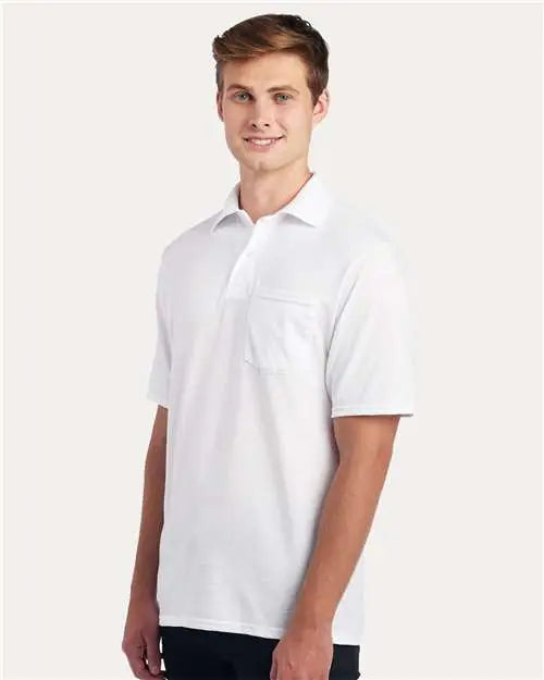 Jerzees 436mp Dri-power® Polo with Pocket - White