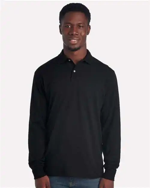 Jerzees 437lr Dri Power Long Sleeve Polo Black
