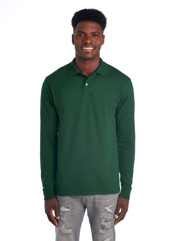 Jerzees 437lr Dri-power Long Sleeve Polo - Forest Green