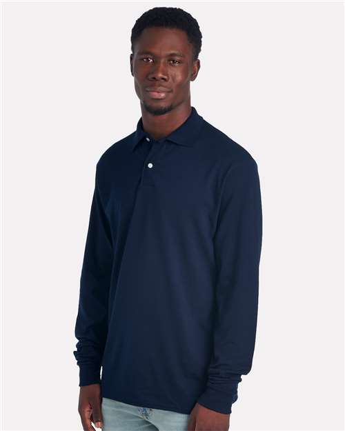 Jerzees 437lr Dri-power Long Sleeve Polo - J. Navy