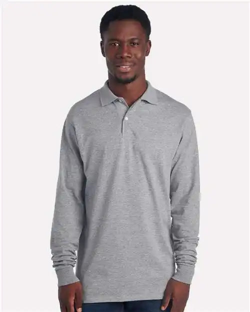 Jerzees 437lr Dri-power Long Sleeve Polo - Oxford