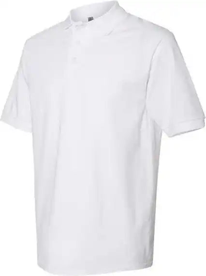 Jerzees 443m 100% Ringspun Cotton Piqu Polo White