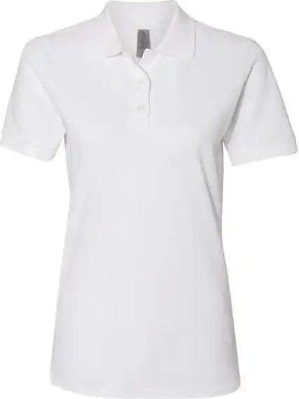 Jerzees 443w Women’s 100% Ringspun Cotton Piqu Polo White