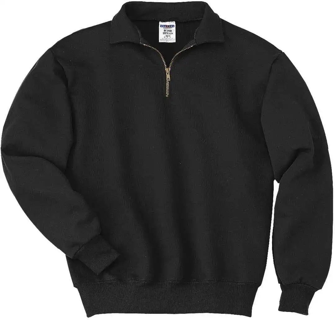 Jerzees 4528m Super Sweats Nublend 1/4 Zip Sweatshirt with Cadet Collar Black