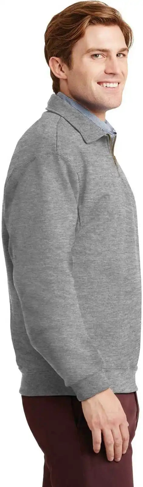 Jerzees 4528m Super Sweats Nublend 1/4 Zip Sweatshirt with Cadet Collar Oxford
