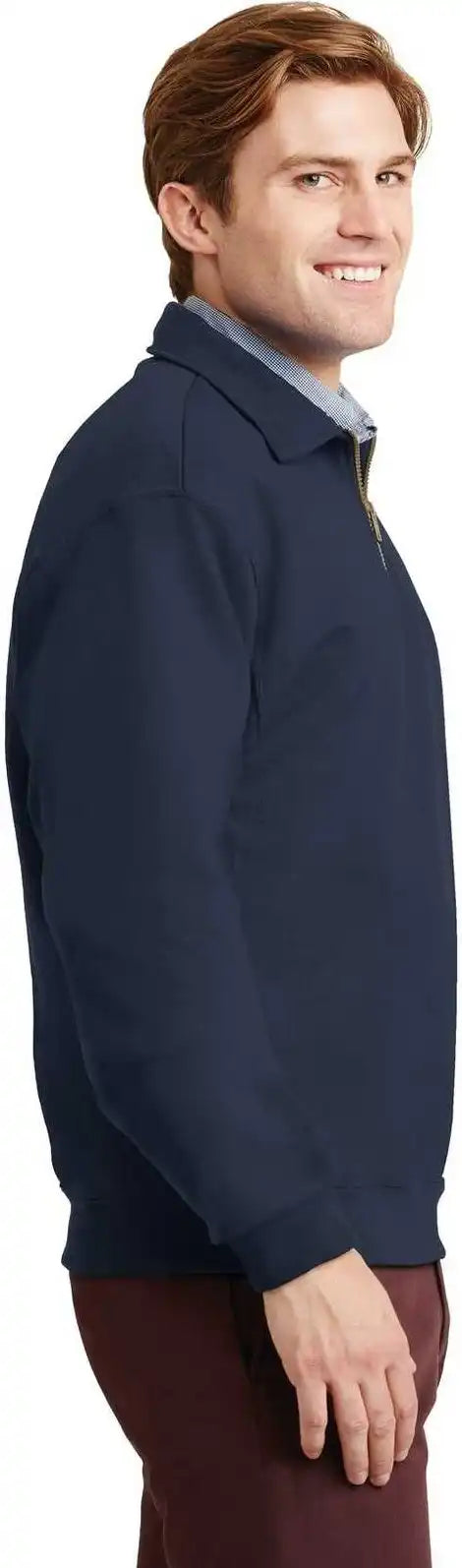 Jerzees 4528m Super Sweats Nublend 1/4-zip Sweatshirt with Cadet Collar - Navy