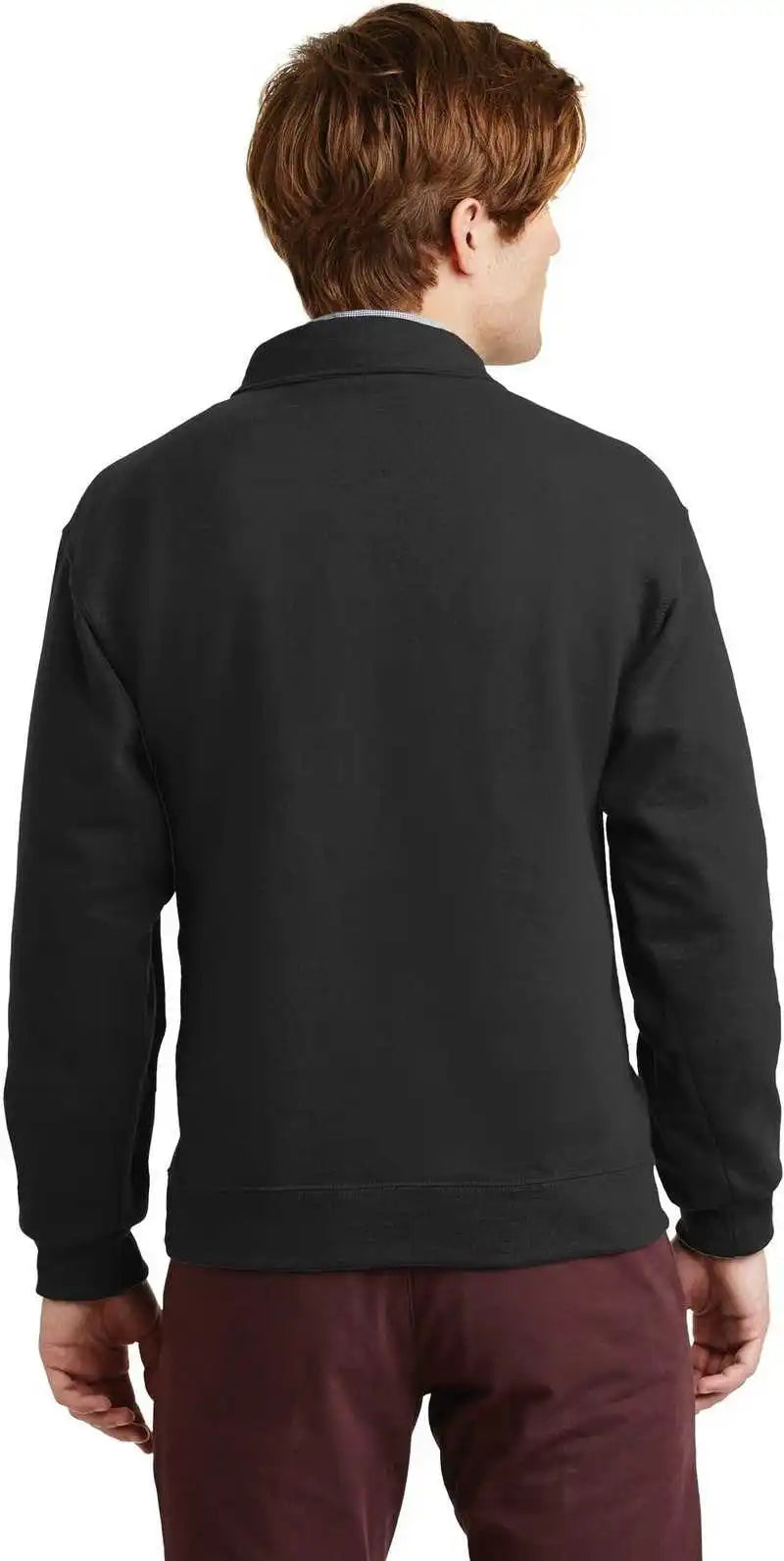 Jerzees 4528m Super Sweats Nublend 1/4 Zip Sweatshirt with Cadet Collar Black