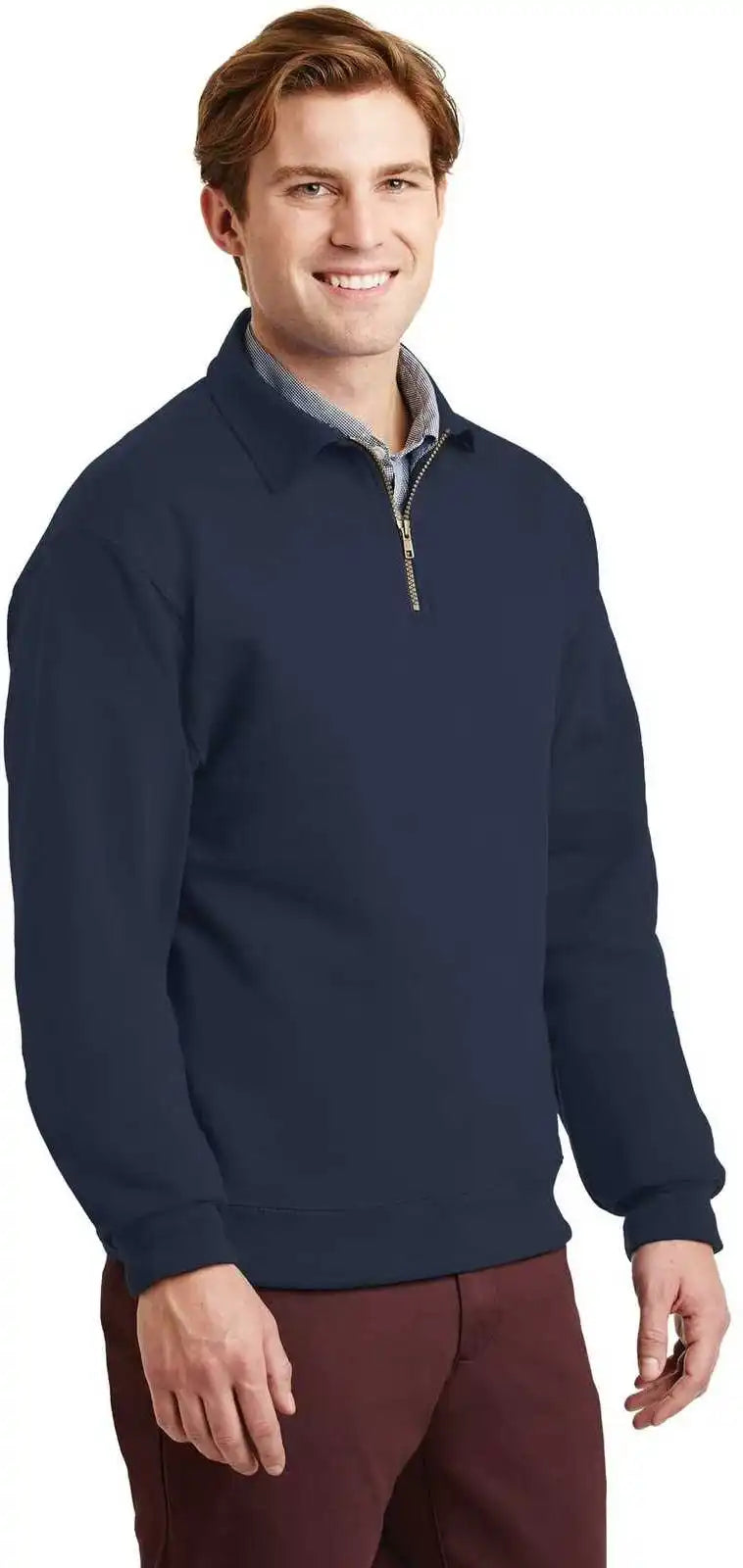 Jerzees 4528m Super Sweats Nublend 1/4-zip Sweatshirt with Cadet Collar - Navy