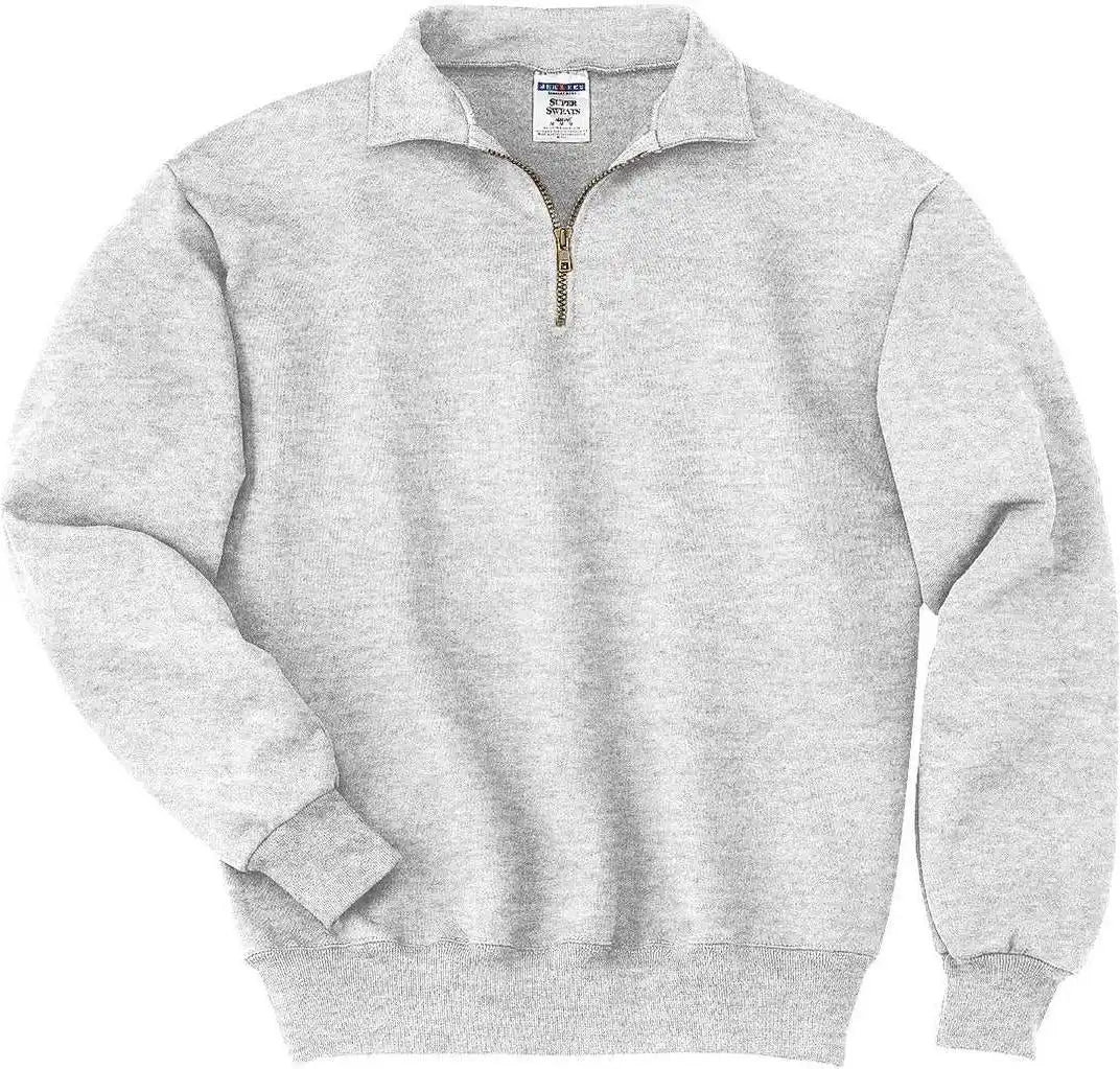 Jerzees 4528m Super Sweats Nublend 1/4 Zip Sweatshirt with Cadet Collar Ash