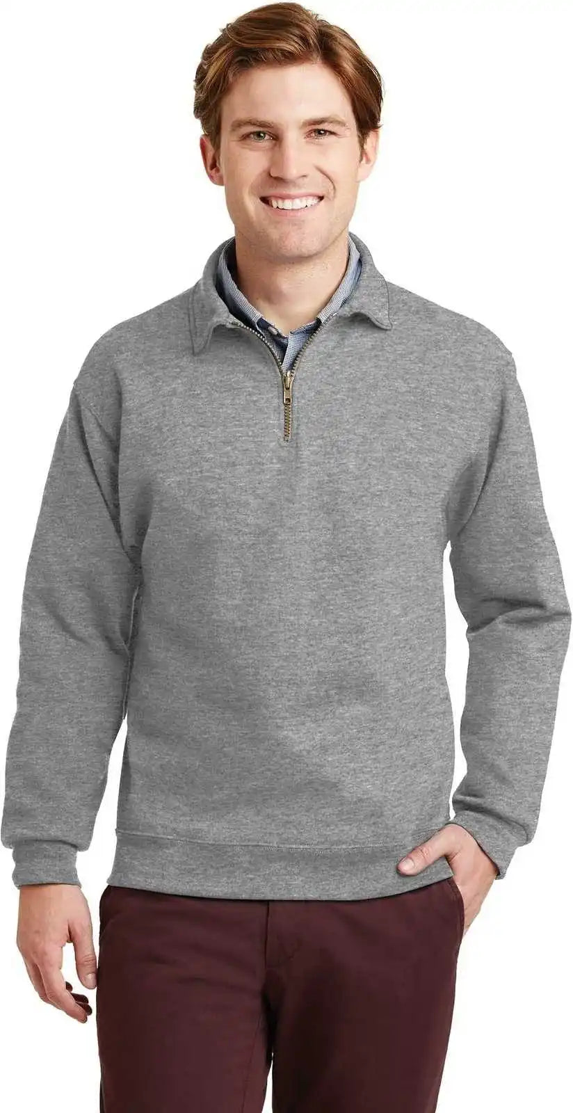 Jerzees 4528m Super Sweats Nublend 1/4 Zip Sweatshirt with Cadet Collar Oxford