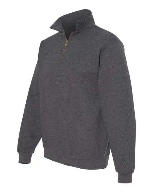 Jerzees 4528mr Super Sweats Nublend Quarter-zip Cadet Collar Sweatshirt - Black Heather