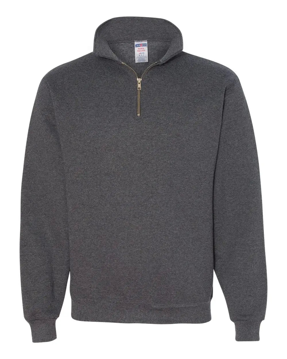 Jerzees 4528mr Super Sweats Nublend Quarter-zip Cadet Collar Sweatshirt - Black Heather