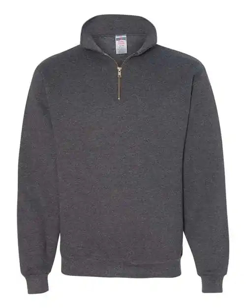 Jerzees 4528mr Super Sweats Nublend Quarter-zip Cadet Collar Sweatshirt - Black Heather