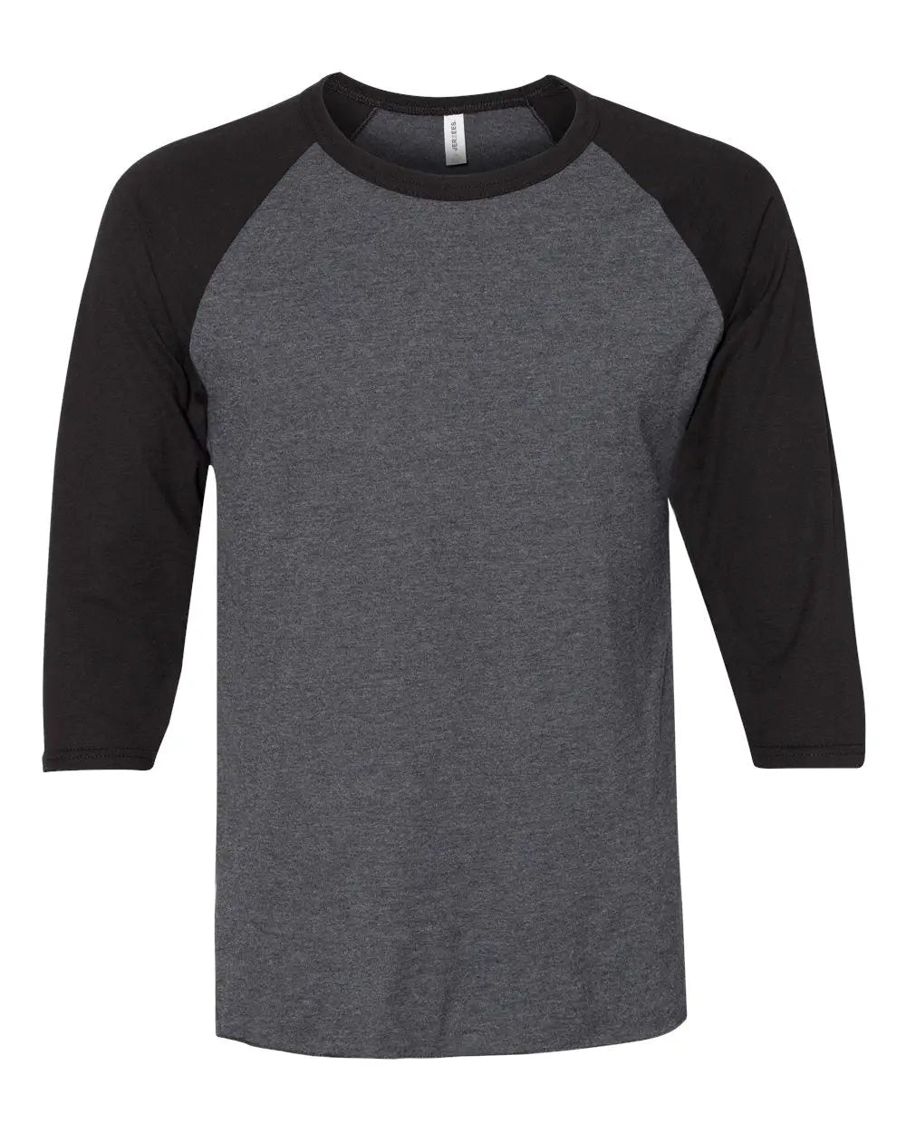 Jerzees 560rr Premium Blend Ringspun Three-quarter Sleeve Raglan Baseball T-shirt - Black Ink Heather - s