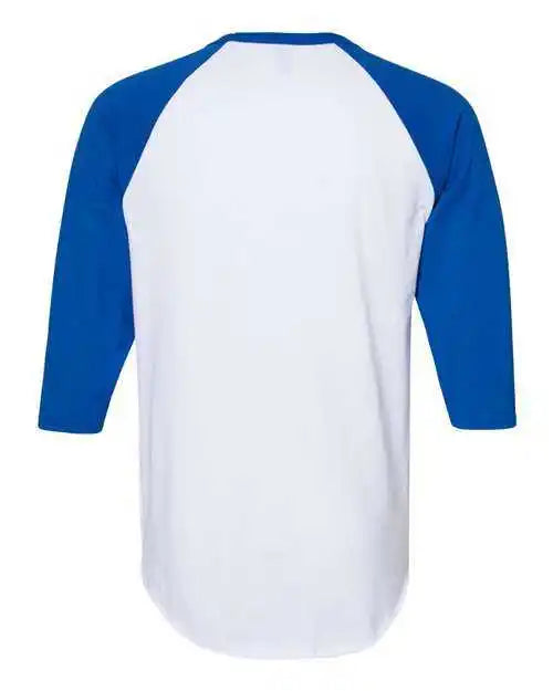 Jerzees 560rr Premium Blend Ringspun Three-quarter Sleeve Raglan Baseball T-shirt - White Royal