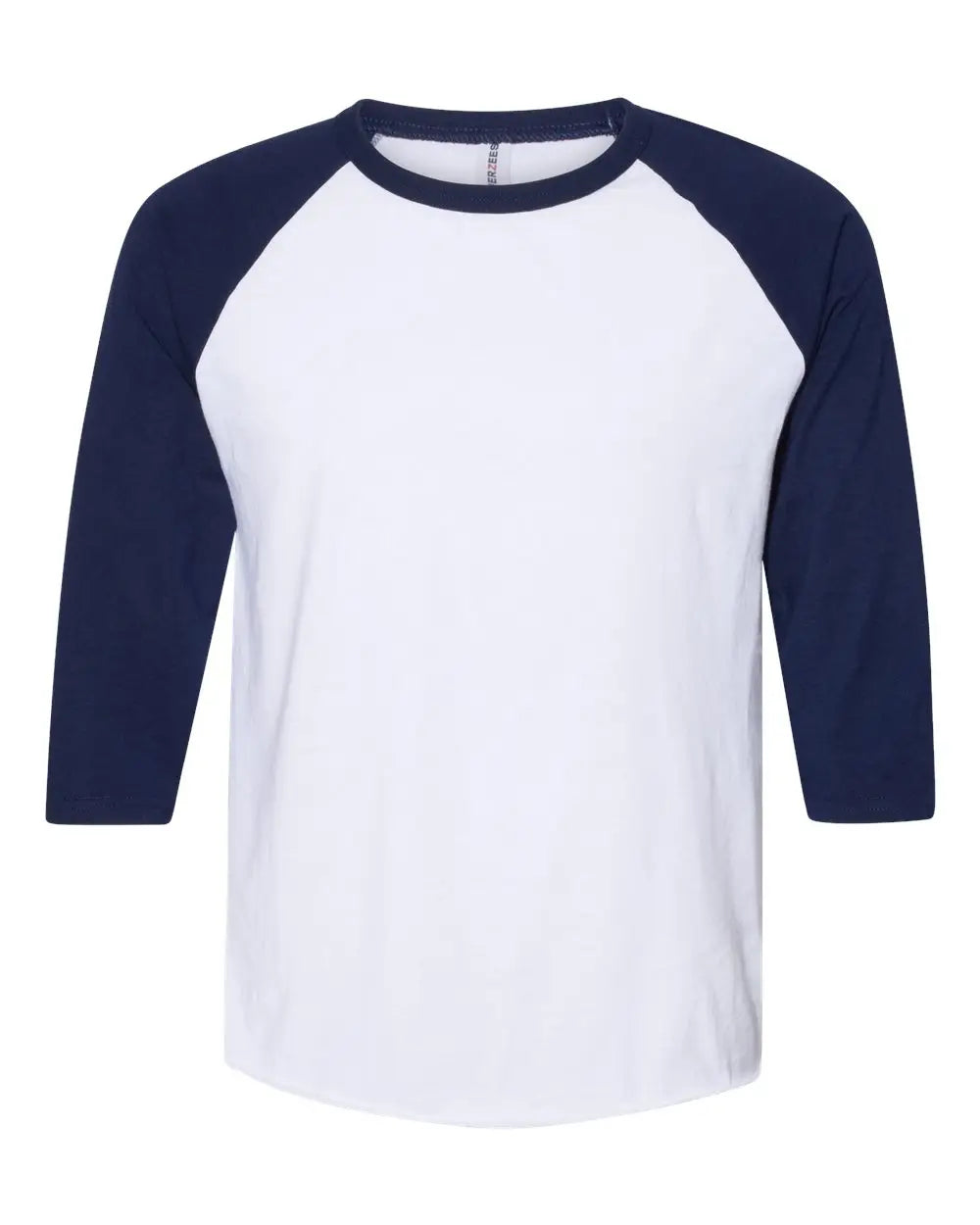 Jerzees 560rr Premium Blend Ringspun Three-quarter Sleeve Raglan Baseball T-shirt - White J. Navy - s