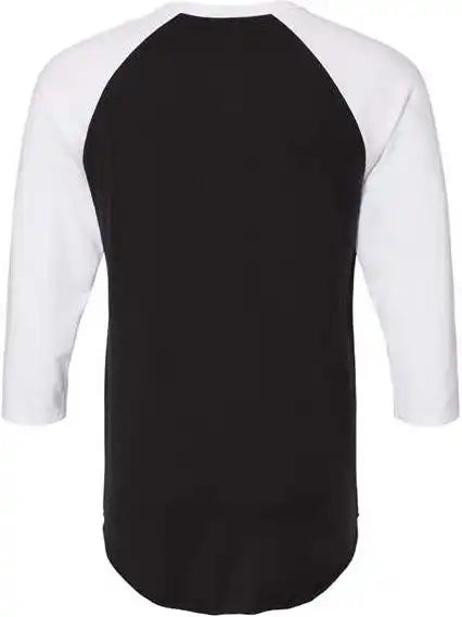 Jerzees 560rr Premium Blend Ringspun Three-quarter Sleeve Raglan Baseball T-shirt - Black Ink White