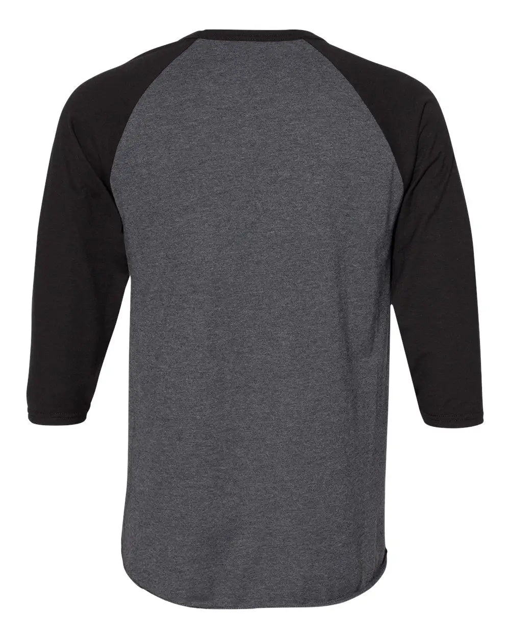 Jerzees 560rr Premium Blend Ringspun Three-quarter Sleeve Raglan Baseball T-shirt - Black Ink Heather