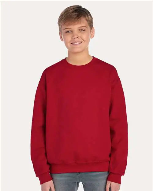 Jerzees 562br Nublend Youth Crewneck Sweatshirt - True Red