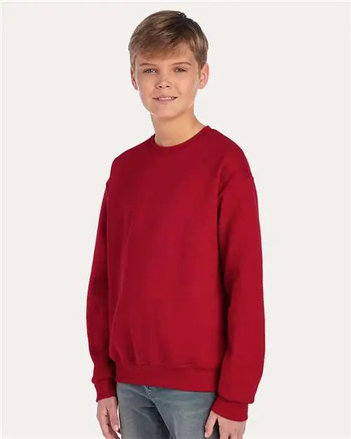 Jerzees 562br Nublend Youth Crewneck Sweatshirt - True Red