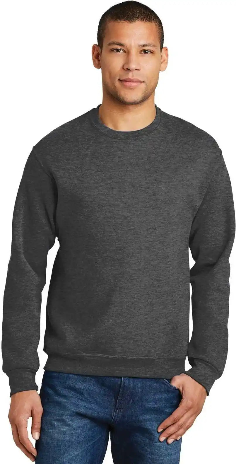 Jerzees 562mr Nublend Crewneck Sweatshirt - Black Heather