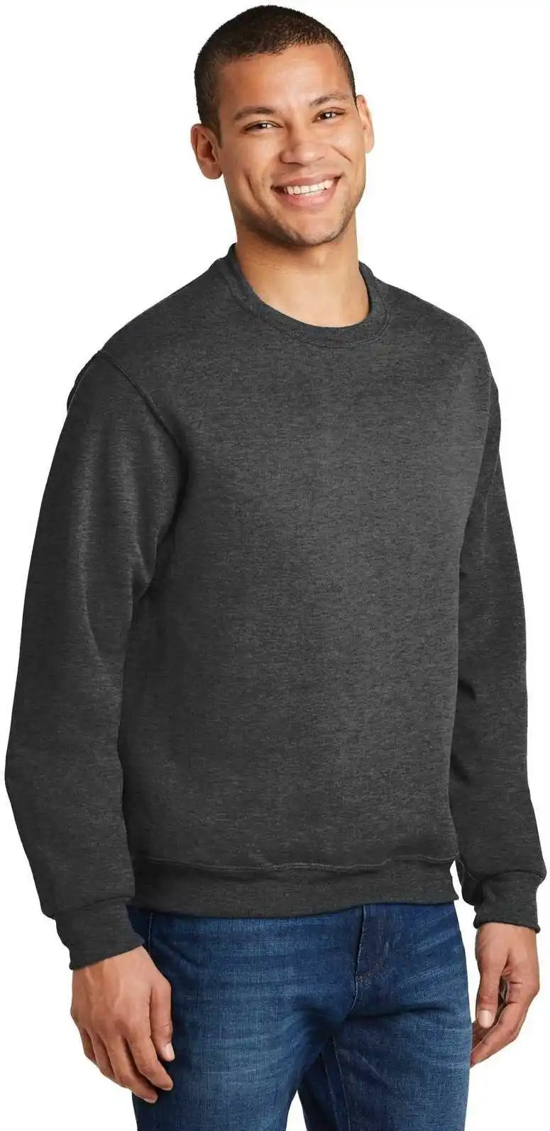 Jerzees 562mr Nublend Crewneck Sweatshirt - Black Heather