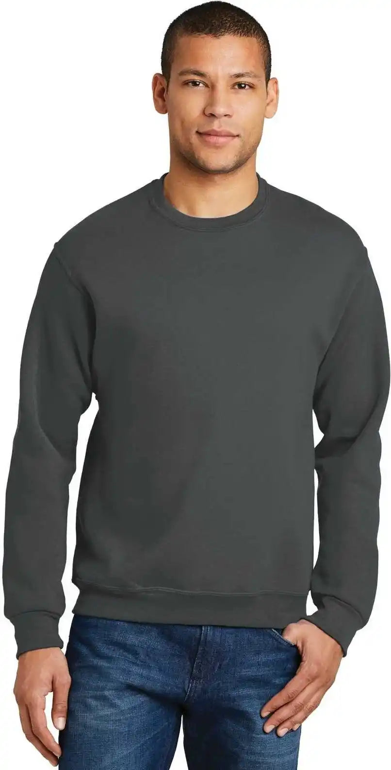 Jerzees 562mr Nublend Crewneck Sweatshirt Charcoal Gray